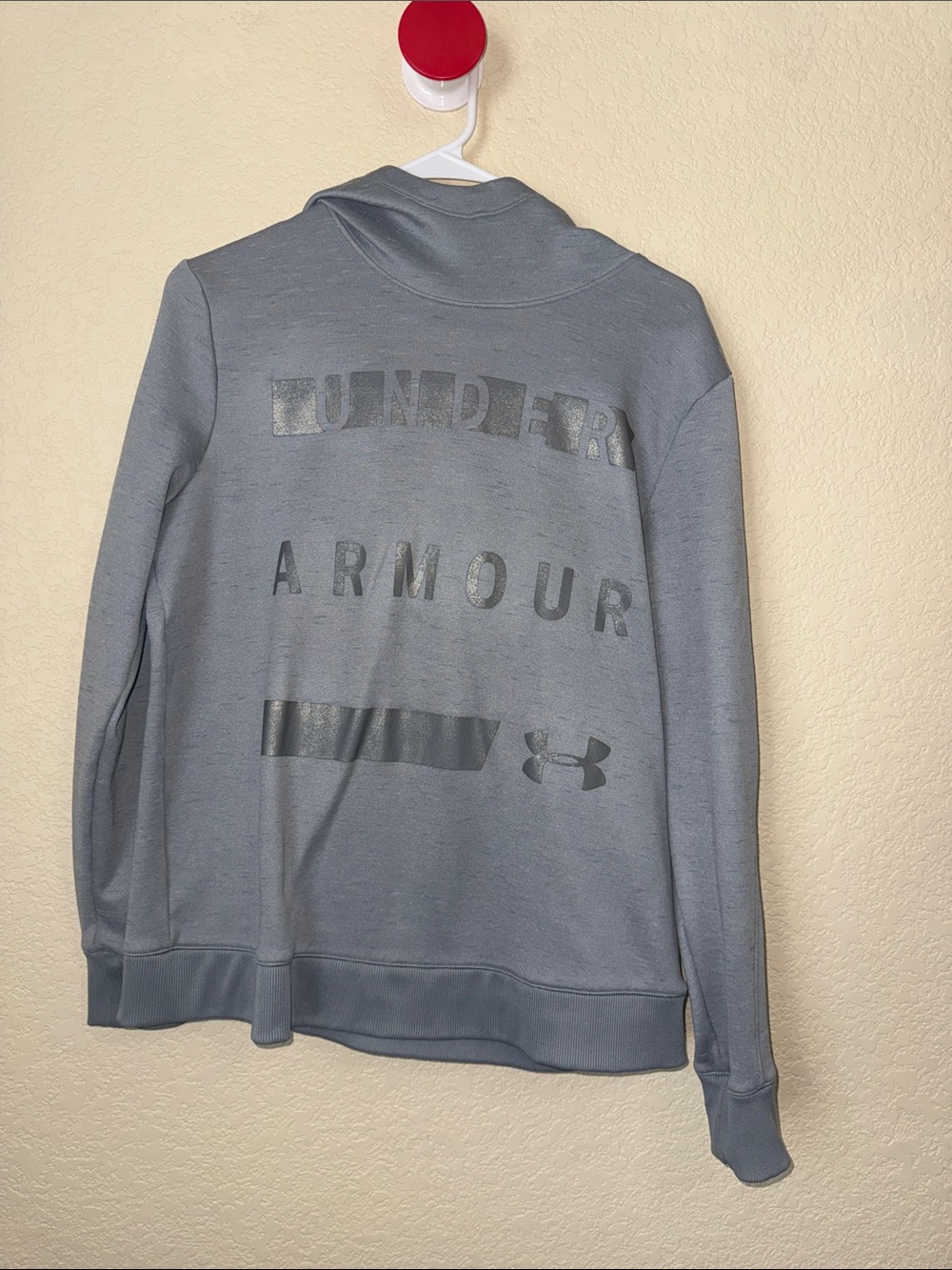 Under Armour ColdGear Gray Logo Back Hoodie Size M